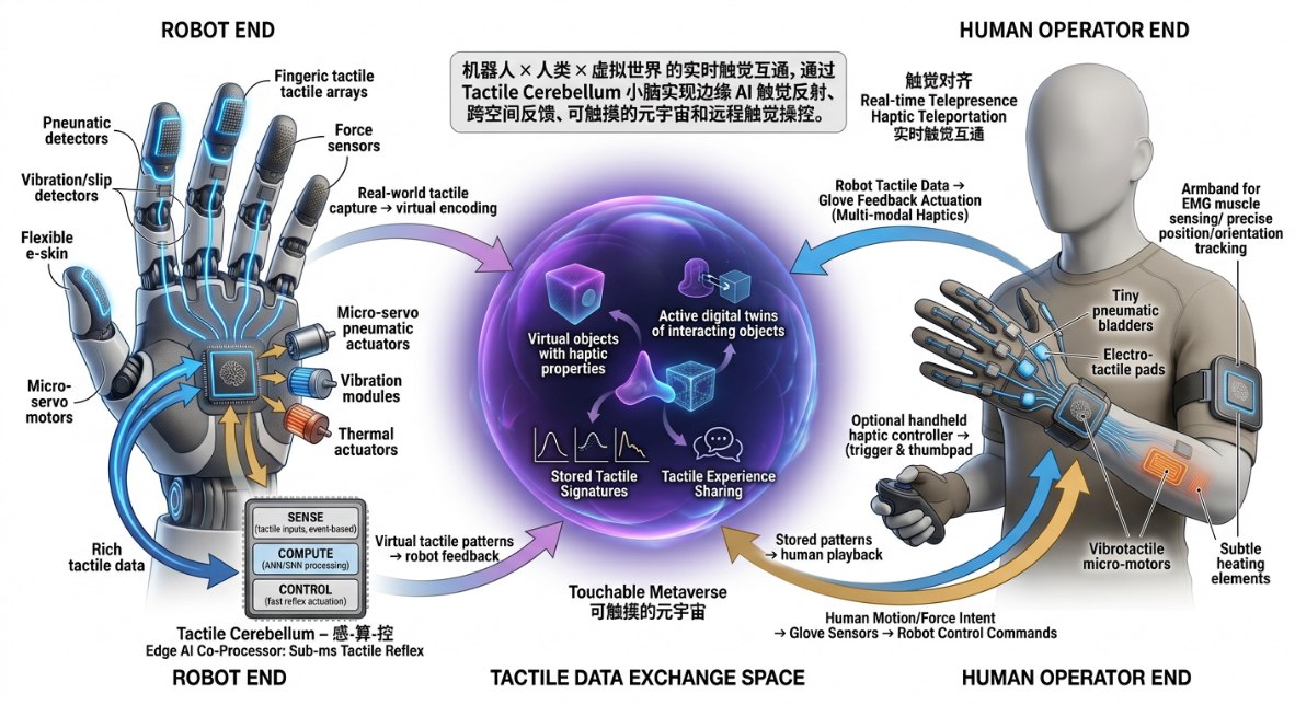 触觉数据交换与闭环控制技术架构图